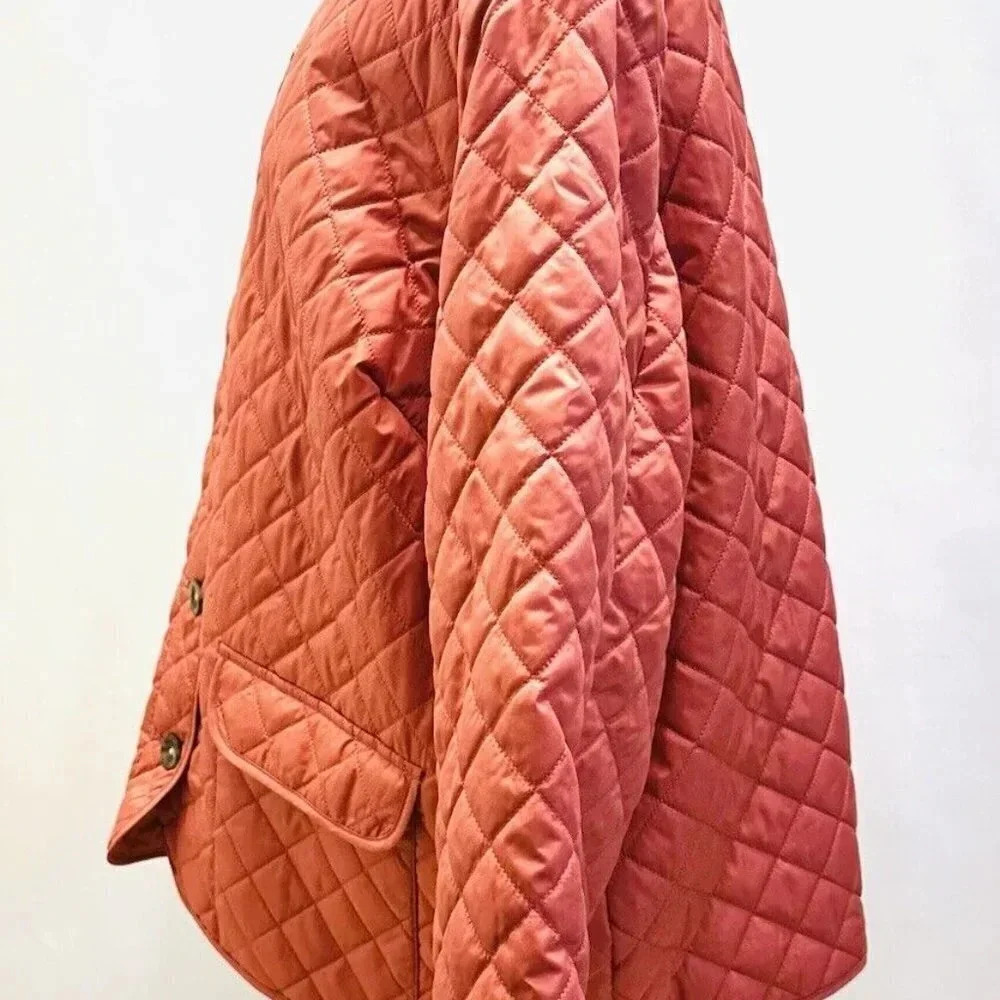 NWT CROFT & BARROW Women Button Down Quilted Orange Jacket Lightweight 2X - Picture 10 of 15